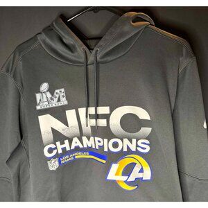 Nike x Los Angeles Rams NFC Champions Super Bowl LVI Pullover Hoodie Mens L